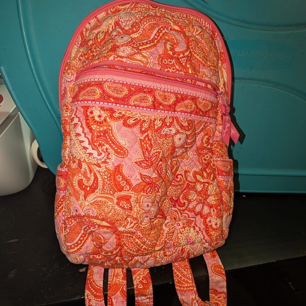 Vera Bradley Pink and Orange Paisley Backpack